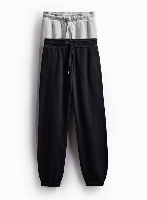 Black & Grey Tapered Joggers 2-Pack M